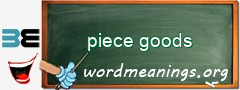 WordMeaning blackboard for piece goods